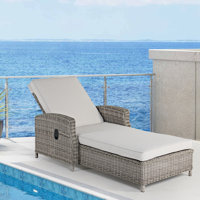 62.5" Long Reclining Single Chaise With Cushions by Lark Manor