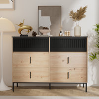 Bamboo Wood 6 Drawer 46.3" W Double Dresser by Ebern Designs