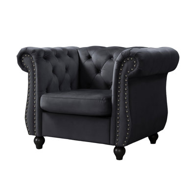 Chesterfield style tufted back armchair by House of Hampton