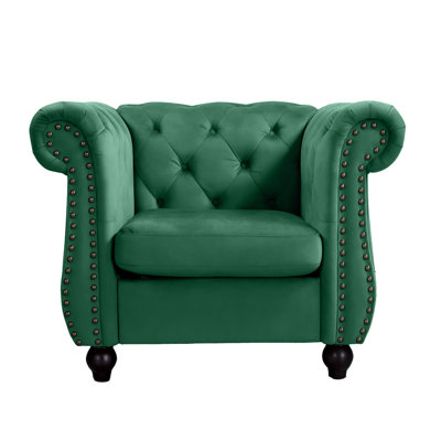 Chesterfield style tufted back armchair by House of Hampton
