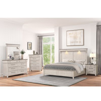 Ophelia & Co. Ken 5-Piece Bedroom Set with Touch LED Lighting, Weathered Dusty-taupe Finish by Ophelia & Co.