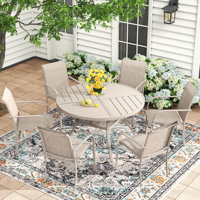 6-Person Outdoor Patio Dining Set With Round Table by Lark Manor