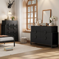 Ebern Designs 2 Piece Bedroom Dresser And Chest Set - 6 Drawer Tall Dresser And 6 Double Drawer by Ebern Designs