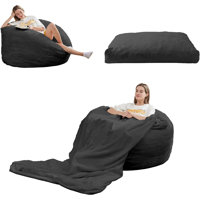 Trule Bean Bag Chairs For Adults, 2 In 1 Bean Bag Chairs, Convertible Bean Bag With Filler For Gaming Large Foam, Bean Bags With Washable Soft Velvet