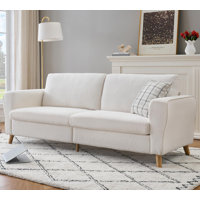Loveseat Sofa, 84 Inch Modern Couch With Style Armrests & Wooden Feet by George Oliver