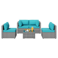 Proa 5-Piece Outdoor Rattan Patio Furniture Set
