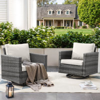 Naresa Wicker Swivel Glider Chairs With 4 Inch Olefin Cushions by Ebern Designs