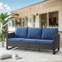 Naresa 3-Seat Patio Outdoor Sofa, All-Weather PE Wicker
