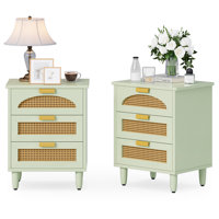 3 Drawers Rattan Nightstand by Bay Isle Home