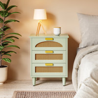 3 Drawers Rattan Nightstand by Bay Isle Home