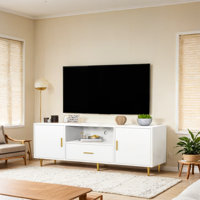Luxury Fluted TV Stand, Entertainment Center For Tvs Up To 65", Modern Media Console With Drawer And Cabinets, TV Console For Living Room Bedroom by Mercer41