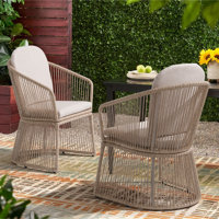 Outdoor Dining Armchair With Cushion by Red Barrel Studio