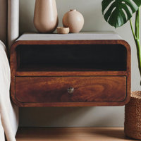 Large Oak-Ish Curve Upper Slot Floating Bedside by Millwood Pines