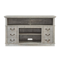 Traditional TV Media Stand Farmhouse Rustic Entertainment Console for TV Up to 65" with Open and Closed Storage Space by Latitude Run