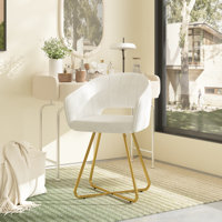 Akron Velvet Vanity Chair, Modern Tufted Makeup Chair, Upholstered Accent Armchair Home Office Desk Chair For Living Room/Makeup Room/Bedroom/Home Off by Mercer41
