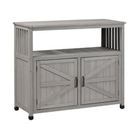 Wooden Patio Bar Table Set with Storage, Buffet Cabinet Sideboard by Gracie Oaks