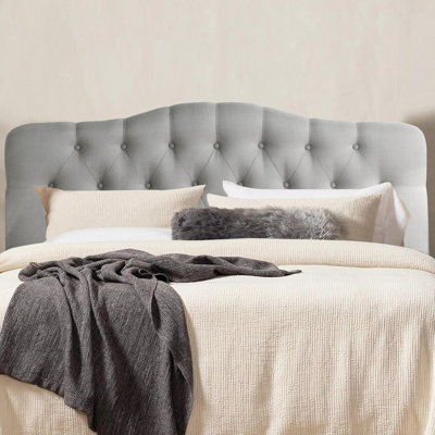 Linen Upholstered Headboard-Modern-Adjustable Height-Button Tufting by Red Barrel Studio