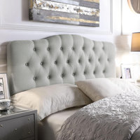 Linen Upholstered Headboard-Modern-Adjustable Height-Button Tufting by Red Barrel Studio