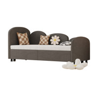 Modern Twin Size Upholstered Daybed With Storage Drawers And Unique Flower Shape Design