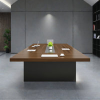 Searfoss 137.8" Rectangle Conference Table, Large Business Meeting Table, Multi-Person Office Discussion Desk by Latitude Run