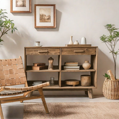 Rustic Vintage Old Pine Sideboard