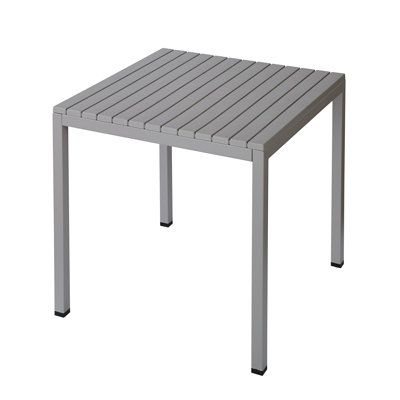 Plastic Outdoor Dining Table With Metal Legs, Weather Resistance, Home Patio Table, Restaraunt Outdoor Table, Quick Assembly by Xdeco