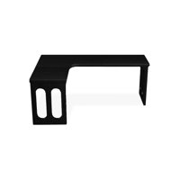 Black L-Shaped Solid Wood desks by Hokku Designs