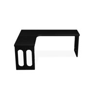 Black L-Shaped Solid Wood desks by Hokku Designs