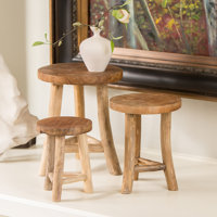 Mini Branch Stools/Flower Stand set of 3 7/9/11"H by Millwood Pines