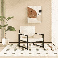 Mid Century Modern Accent Chair With Wood Frame, PU Leather Reading Armchair, Reading Leisure Dining Seating & Booth For Living Room Bedroom Waiting R