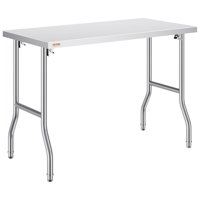 Commercial Worktable Workstation 48 x 24 Inch Folding Commercial Prep Table by 17 Stories