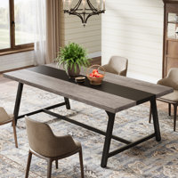 70.87 Inches Dining Table for 8, Wooden Kitchen Dinner Table, Secrest by Ebern Designs