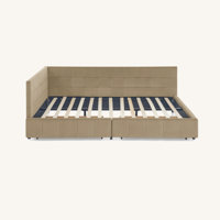Modern Queen Size Storage Upholstered Tufted Daybed With Comfortable Backrest And Armrests For Bedroom And Living Room, by Hokku Designs