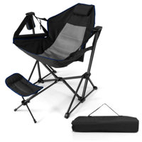 Hammock Camping Chair With Retractable Footrest And Carrying Bag by Arlmont & Co.