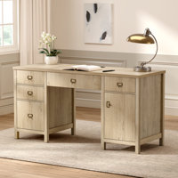59" Executive Desk With File Drawers Cabinet by Lark Manor