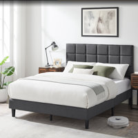 Tyseana Contemporary Modern Upholstered Platform Bed with Adjustable Headboard by George Oliver