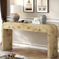 Farana Elegant Console Table With Unique Wood Grain And 2 Drawers by Millwood Pines
