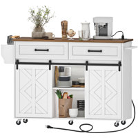 47.2" Kitchen Island with Charging Station and Storage by Gracie Oaks