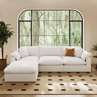 Oversized Cloud Modular Sectional Sofa, Comfy Down Filled Sectional Sofa, Upholstered Deep Seat Couches For Living Room, Detachable & Washable For All by Hokku Designs