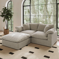 Oversized Cloud Modular Sectional Sofa, Comfy Down Filled Sectional Sofa, Upholstered Deep Seat Couches For Living Room, Detachable & Washable For All