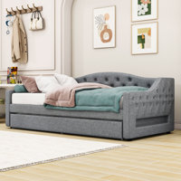 Esvin Twin XL Upholstered Daybed with Twin XL Trundle and  LED Lighting by Lark Manor
