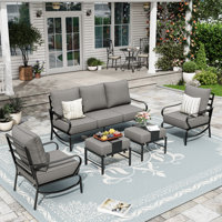 Vanwagenen 5-Person Patio Conversation Set With Cushion