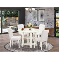Solid Wood Top-Round Dining Room Set with Dropleaf by Latitude Run