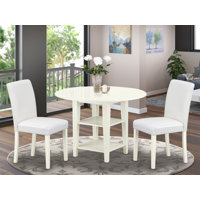 Solid Wood Top-Round Dining Room Set with Dropleaf by Latitude Run