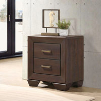 MDF Nightstand With 2 Drawers In Dark Cocoa Finish