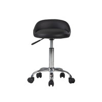 Shauna Swivel Vanity Stool Chair, Adjustable Height, Faux Leather, Comfy Foam Seat, 360 Degree Spin by Inbox Zero