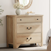 Haikey 31.5" W 3 Drawer Dresser,Farmhouse End Table for Bedroom by Lark Manor