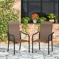 Outdoor Stacking Dining Armchair by Winston Porter
