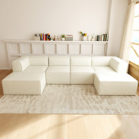 Comfy Cloud 135" Wide 6-seat Modular Sofa Couch Upholstered Sectional by Latitude Run