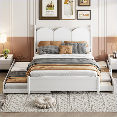 Queen Size Platform Bed With With 2 Big Drawers by Red Barrel Studio